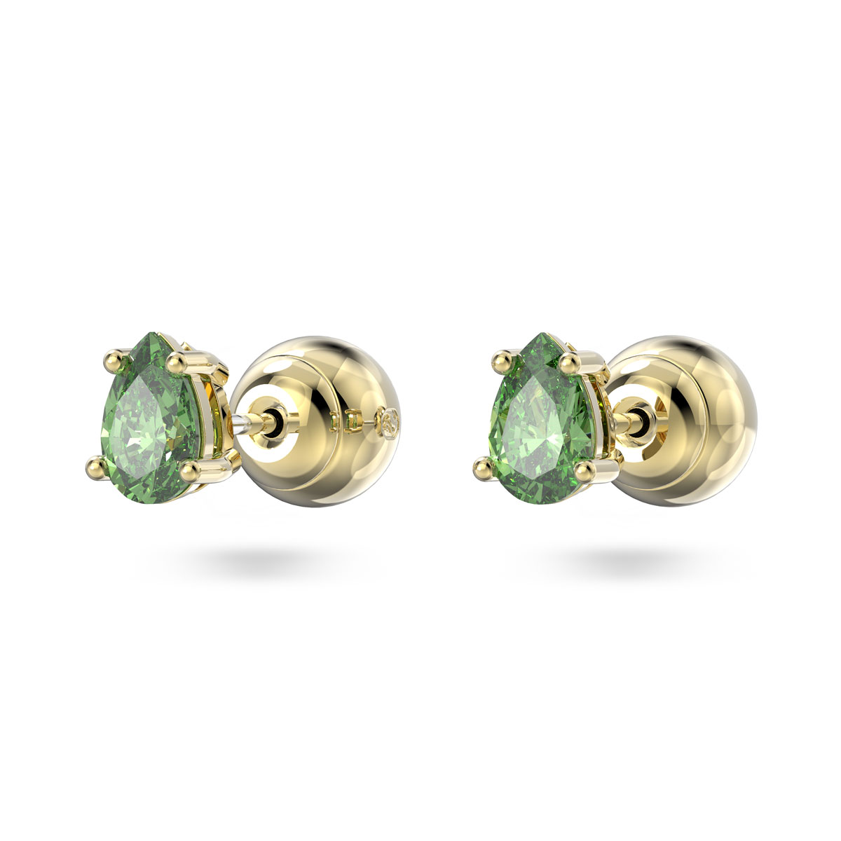 Swarovski Jewelry Stilla Stud Earrings, Pear Cut, Green, Gold Tone Plated